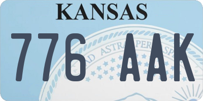 KS license plate 776AAK