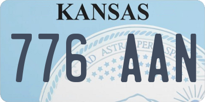 KS license plate 776AAN