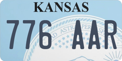 KS license plate 776AAR