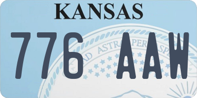 KS license plate 776AAW