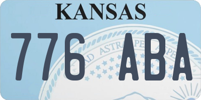 KS license plate 776ABA