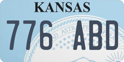 KS license plate 776ABD