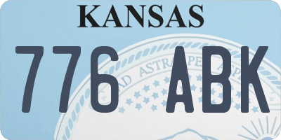 KS license plate 776ABK