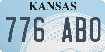 KS license plate 776ABO