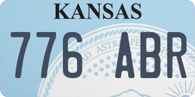 KS license plate 776ABR