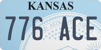 KS license plate 776ACE