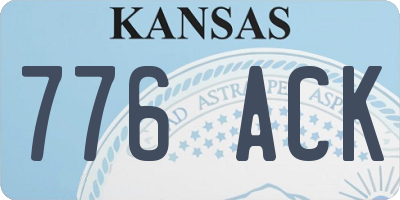 KS license plate 776ACK