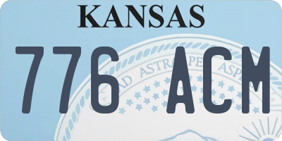KS license plate 776ACM
