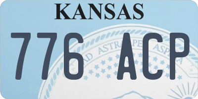 KS license plate 776ACP