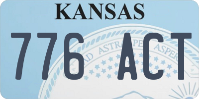 KS license plate 776ACT
