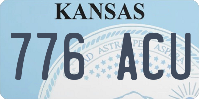 KS license plate 776ACU