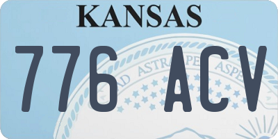 KS license plate 776ACV