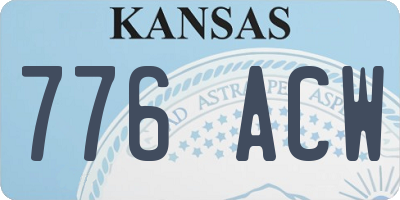 KS license plate 776ACW