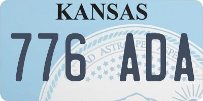 KS license plate 776ADA