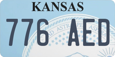 KS license plate 776AED