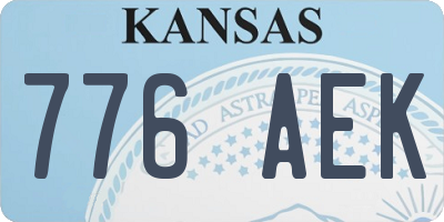KS license plate 776AEK