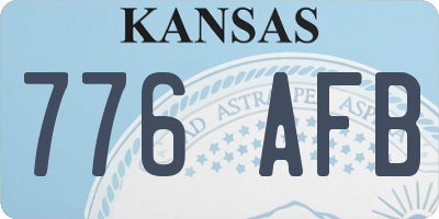 KS license plate 776AFB
