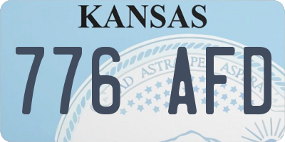 KS license plate 776AFD