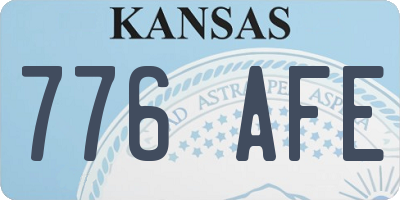 KS license plate 776AFE