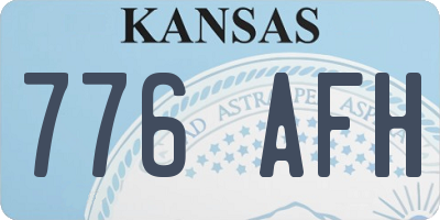 KS license plate 776AFH