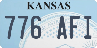 KS license plate 776AFI