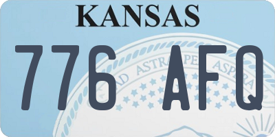 KS license plate 776AFQ