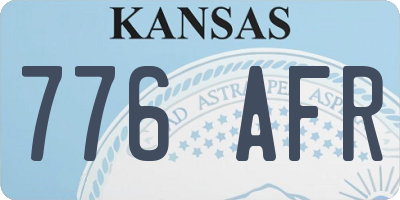 KS license plate 776AFR