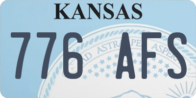 KS license plate 776AFS