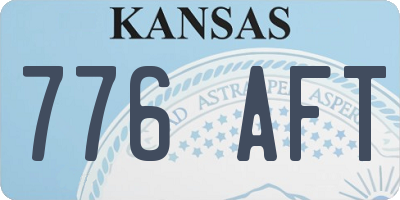 KS license plate 776AFT