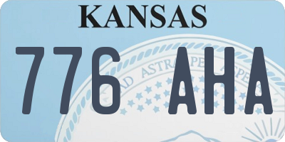 KS license plate 776AHA