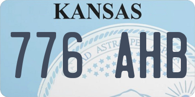 KS license plate 776AHB