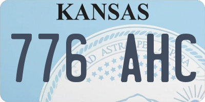 KS license plate 776AHC