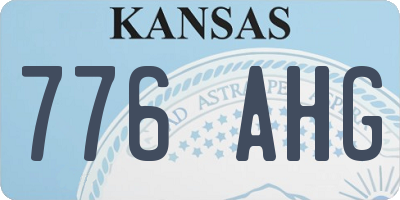 KS license plate 776AHG