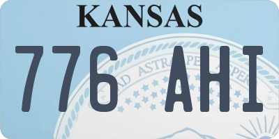 KS license plate 776AHI
