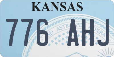 KS license plate 776AHJ