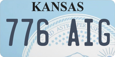 KS license plate 776AIG