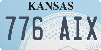 KS license plate 776AIX