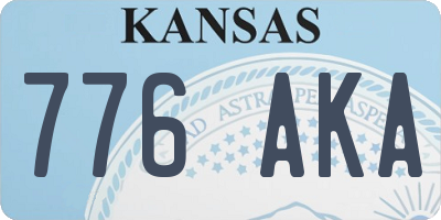 KS license plate 776AKA