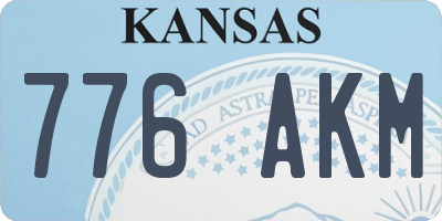 KS license plate 776AKM