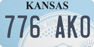 KS license plate 776AKO