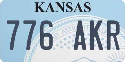 KS license plate 776AKR