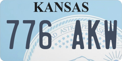 KS license plate 776AKW