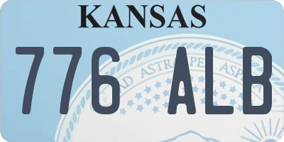 KS license plate 776ALB