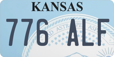 KS license plate 776ALF