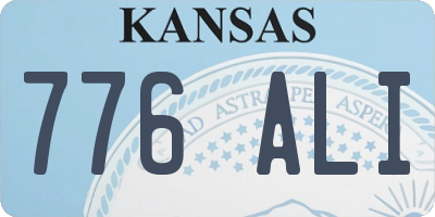 KS license plate 776ALI