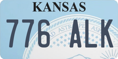 KS license plate 776ALK