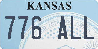 KS license plate 776ALL