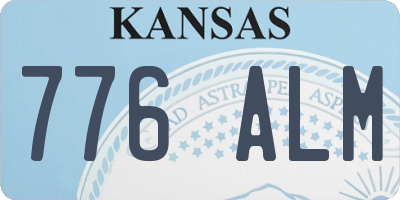KS license plate 776ALM
