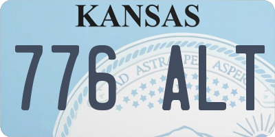 KS license plate 776ALT