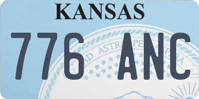 KS license plate 776ANC